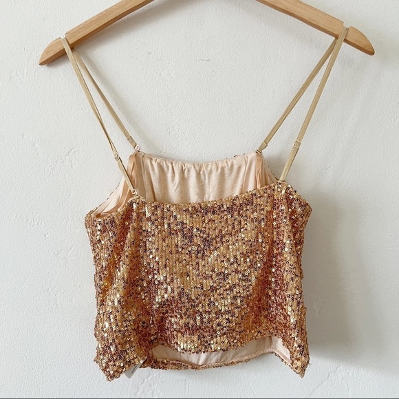 NWT Free People Sequin Crop Top - Picture 5 of 6